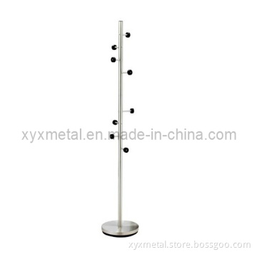 Satinless Steel Finish Coat Rack Stand Chrome Hanger